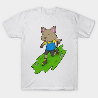 Cat Inline skating Roller skates T-Shirt